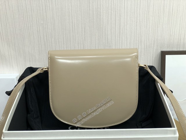 Celine專櫃2022新款凱旋門馬鞍包 賽琳TEEN BESACE TRIOMPHE亮澤牛皮革手袋 sldj2287
